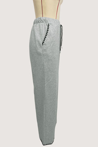 Wide-Leg Drawstring Casual Pants