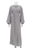 Long Sleeve Wrap Maxi Dress