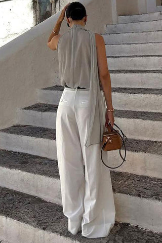 Draped Halter Neck Tank