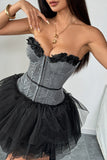 Floral Embellished Bustier Top