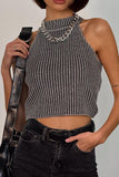 High Neck Ribbed Tank Top