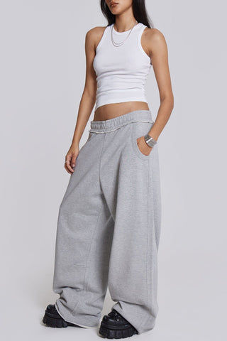 Relaxed Fit Elastic Waist Casual Pants
