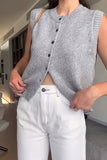 Button-Front Knit Tank