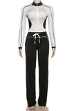 Zip-Up Long Sleeve Pants Set