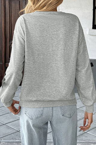 Ribbon-Accented Cozy Sweatshirt
