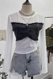 Distressed Layered Mesh T-Shirt