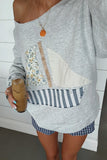 Sailboat Patchwork Sweatshirt