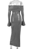 Off-Shoulder Sparkling Evening Dress