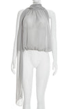 Draped Halter Neck Tank