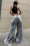 Oversized Wide-Leg Denim Jeans
