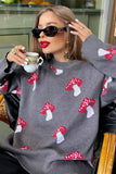 Playful Mushroom Pattern Sweater
