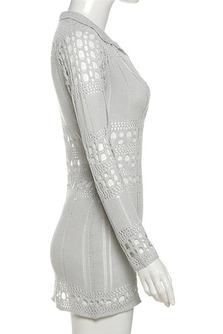 Crochet V-Neck Casual Dress