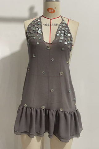 Sequin Halter Mini Dress