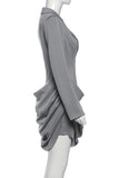 Draped Long Sleeve Blazer Dress