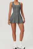 Zipper Front Casual Dress