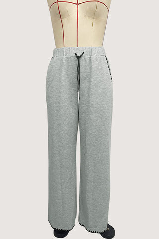 Wide-Leg Drawstring Casual Pants