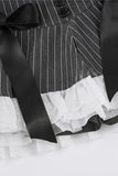 Button-Front Mini Skirt with Bow Accents