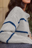 Striped Button-Up Cardigan