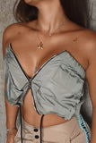 Zip Front Drawstring Tank Top