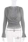 Lace Trim Crossover T-Shirt