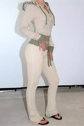 Casual Zip-Up Hoodie and Jogger Set