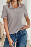 Striped Collar Polo T-Shirt