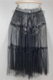 Layered Skirt with Sheer Overlay