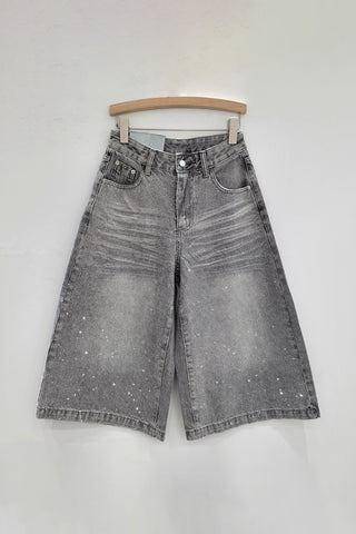 Sparkling Wide-Leg Casual Shorts