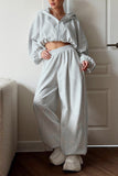 Casual Zip-Up Hoodie and Pants Set