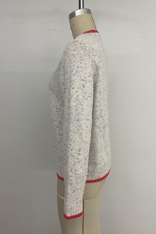 Contrast Trim Button-Up Cardigan