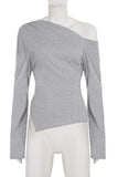 Asymmetric Long Sleeve T-Shirt
