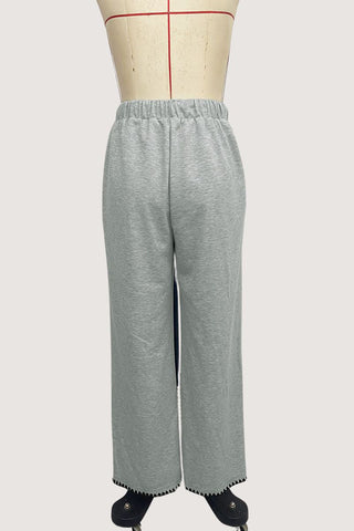 Wide-Leg Drawstring Casual Pants