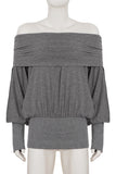 Off-Shoulder Knit T-Shirt