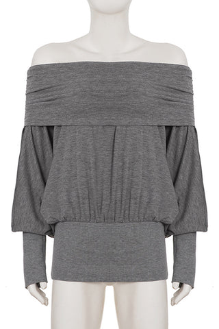 Off-Shoulder Knit T-Shirt