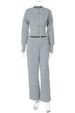 Button-Front Lounge Pants Set