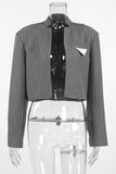 Pinstripe Cropped Blazer
