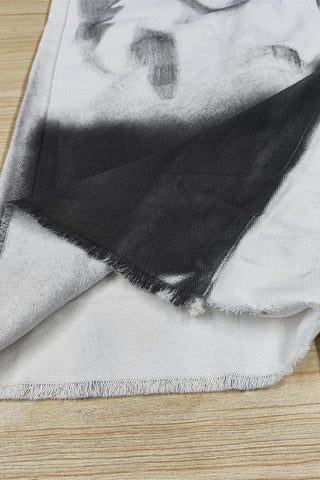 Artistic Ombre Wide-Leg Jeans