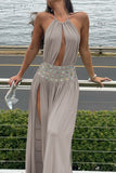 Halter Neck Evening Maxi Dress