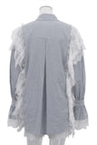 Lace-Trim Button-Front Short Set