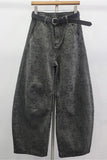 Patterned Barrel Jeans