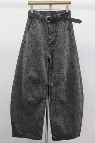 Patterned Barrel Jeans