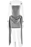 Elegant Draped Strapless Mini Dress