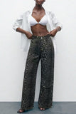 Relaxed Fit Printed Straight Jeans