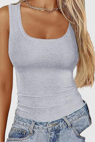 Scoop-Neck Ribbed Tank Top