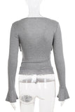 Lace Trim Crossover T-Shirt