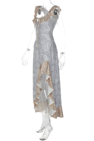Ruffled Paisley Casual Dress