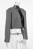 Pinstripe Cropped Blazer