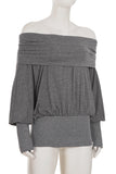 Off-Shoulder Knit T-Shirt