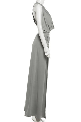 Sleeveless Draped Maxi Dress