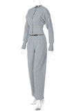 Button-Front Lounge Pants Set